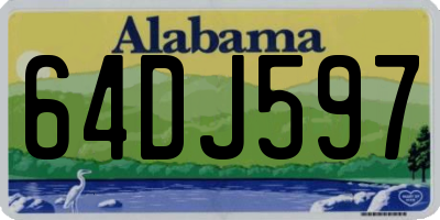 AL license plate 64DJ597