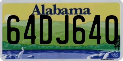 AL license plate 64DJ640