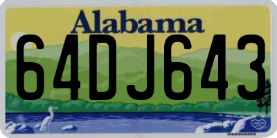 AL license plate 64DJ643