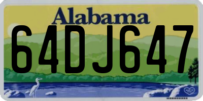 AL license plate 64DJ647