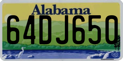 AL license plate 64DJ650