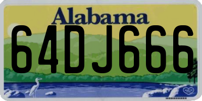 AL license plate 64DJ666