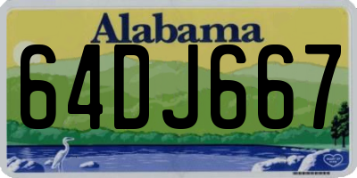 AL license plate 64DJ667