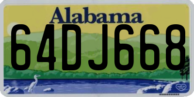 AL license plate 64DJ668