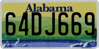 AL license plate 64DJ669