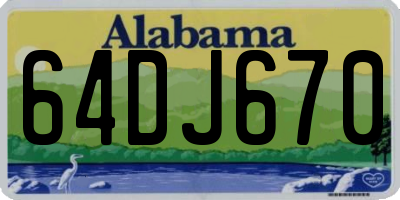 AL license plate 64DJ670