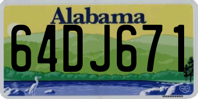 AL license plate 64DJ671