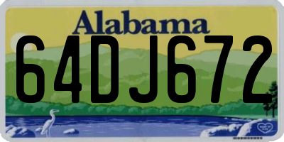 AL license plate 64DJ672