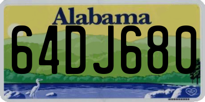 AL license plate 64DJ680