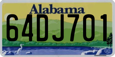 AL license plate 64DJ701