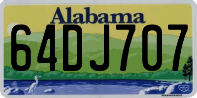 AL license plate 64DJ707
