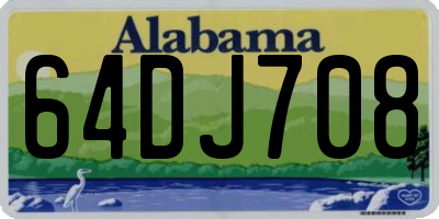 AL license plate 64DJ708