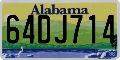 AL license plate 64DJ714