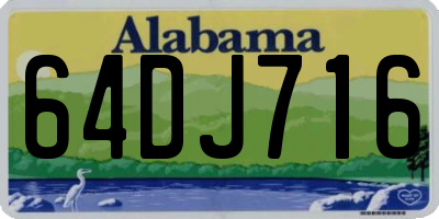 AL license plate 64DJ716