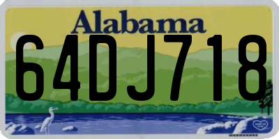 AL license plate 64DJ718
