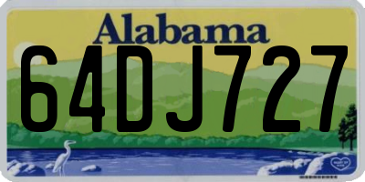 AL license plate 64DJ727