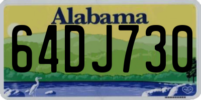 AL license plate 64DJ730