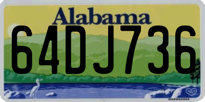 AL license plate 64DJ736