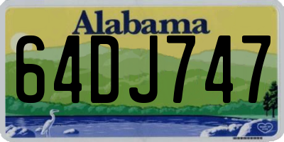 AL license plate 64DJ747