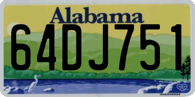 AL license plate 64DJ751