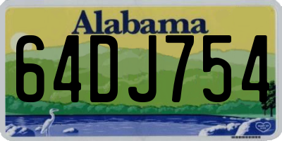 AL license plate 64DJ754