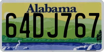 AL license plate 64DJ767
