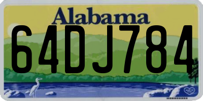 AL license plate 64DJ784