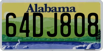 AL license plate 64DJ808