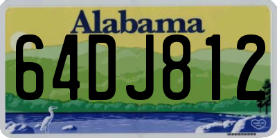 AL license plate 64DJ812