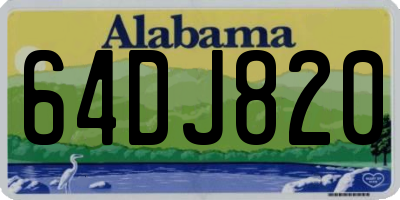 AL license plate 64DJ820