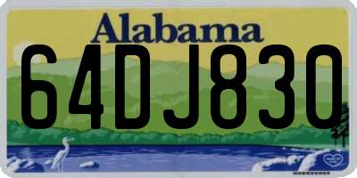 AL license plate 64DJ830