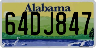 AL license plate 64DJ847