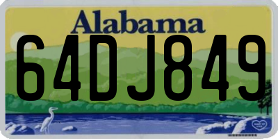 AL license plate 64DJ849