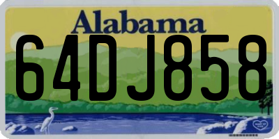AL license plate 64DJ858