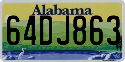 AL license plate 64DJ863