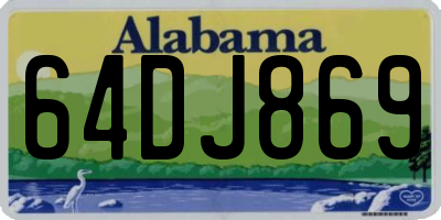 AL license plate 64DJ869