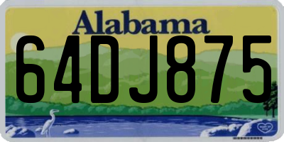 AL license plate 64DJ875