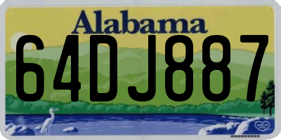 AL license plate 64DJ887