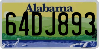 AL license plate 64DJ893