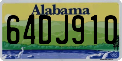 AL license plate 64DJ910