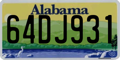 AL license plate 64DJ931