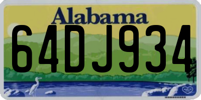 AL license plate 64DJ934