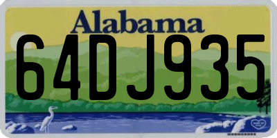 AL license plate 64DJ935