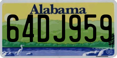 AL license plate 64DJ959