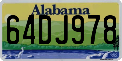 AL license plate 64DJ978