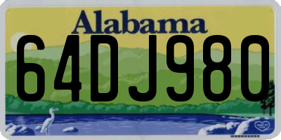 AL license plate 64DJ980