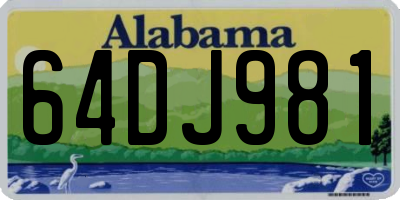 AL license plate 64DJ981