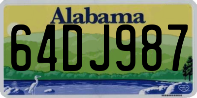 AL license plate 64DJ987