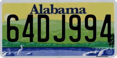 AL license plate 64DJ994