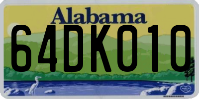 AL license plate 64DK010
